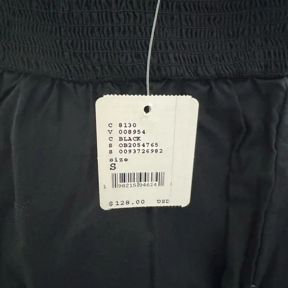 Free People Black Ruffle Trim Fit & Flare Mini Dress Size Small Sweetheart Neck - Picture 5 of 5